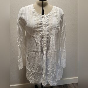 Free People M Cotton Embroidered Tunic